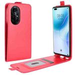 For Huawei nova 8 Pro 5G R64 Texture Single Vertical Flip Leather Protective Case with Card Slots & Photo Frame(Red)