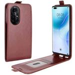 For Huawei nova 8 Pro 5G R64 Texture Single Vertical Flip Leather Protective Case with Card Slots & Photo Frame(Brown)