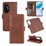 For Huawei nova 8 Pro 5G Dual-side Magnetic Buckle Horizontal Flip Leather Case with Holder & Card Slots & Wallet(Brown)