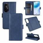 For Huawei nova 8 Pro 5G Dual-side Magnetic Buckle Horizontal Flip Leather Case with Holder & Card Slots & Wallet(Dark Blue)