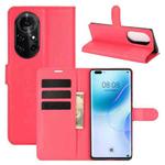 For Huawei nova 8 Pro 5G Litchi Texture Horizontal Flip Protective Case with Holder & Card Slots & Wallet(Red)