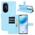 For Huawei nova 8 Pro 5G Litchi Texture Horizontal Flip Protective Case with Holder & Card Slots & Wallet(Blue)