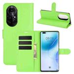 For Huawei nova 8 Pro 5G Litchi Texture Horizontal Flip Protective Case with Holder & Card Slots & Wallet(Green)