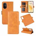 For Huawei nova 8 5G Dual-side Magnetic Buckle Horizontal Flip Leather Case with Holder & Card Slots & Wallet(Yellow)
