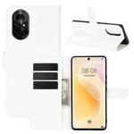 For Huawei nova 8 5G Litchi Texture Horizontal Flip Protective Case with Holder & Card Slots & Wallet(White)