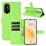 For Huawei nova 8 5G Litchi Texture Horizontal Flip Protective Case with Holder & Card Slots & Wallet(Green)