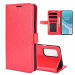 For OnePlus 9 R64 Texture Single Horizontal Flip Protective Case with Holder & Card Slots & Wallet& Photo Frame(Red)