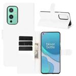 For OnePlus 9 Litchi Texture Horizontal Flip Protective Case with Holder & Card Slots & Wallet(White)