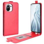 For Xiaomi Mi 11 R64 Texture Single Vertical Flip Leather Protective Case with Card Slots & Photo Frame(Red)