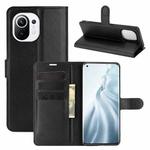 For Xiaomi Mi 11 Litchi Texture Horizontal Flip Protective Case with Holder & Card Slots & Wallet(Black)