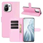For Xiaomi Mi 11 Litchi Texture Horizontal Flip Protective Case with Holder & Card Slots & Wallet(Pink)