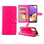 For Samsung Galaxy A32 5G Crazy Horse Texture Leather Horizontal Flip Protective Case with Holder & Card Slots & Wallet & Photo Frame(Rose Red)