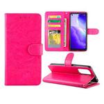 For OPPO Reno5 5G Crazy Horse Texture Leather Horizontal Flip Protective Case with Holder & Card Slots & Wallet & Photo Frame(Rose Red)