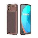 For OPPO Realme C20 Carbon Fiber Texture Shockproof TPU Case(Brown)