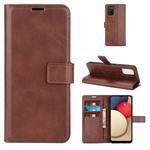 For Samsung Galaxy A02s (EU Version) Retro Calf Pattern Buckle Horizontal Flip Leather Case with Holder & Card Slots & Wallet(Dark Brown)