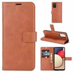 For Samsung Galaxy A02s (EU Version) Retro Calf Pattern Buckle Horizontal Flip Leather Case with Holder & Card Slots & Wallet(Light Brown)