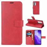 For OPPO Reno5 5G Retro Calf Pattern Buckle Horizontal Flip Leather Case with Holder & Card Slots & Wallet(Red)