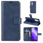 For OPPO Reno5 5G Retro Calf Pattern Buckle Horizontal Flip Leather Case with Holder & Card Slots & Wallet(Blue)