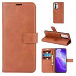 For OPPO Reno5 5G Retro Calf Pattern Buckle Horizontal Flip Leather Case with Holder & Card Slots & Wallet(Light Brown)