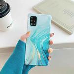 Four Corners Anti-Shattering Flow Gold Marble IMD Phone Back Cover Case For Samsung Galaxy A71(4G)(Green DL7)