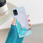Four Corners Anti-Shattering Flow Gold Marble IMD Phone Back Cover Case For Samsung Galaxy A51(4G)(Pink Blue DL5)