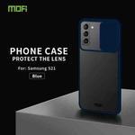 For Samsung Galaxy S21 5G MOFI Xing Dun Series Translucent Frosted PC + TPU Privacy Anti-glare Shockproof All-inclusive Protective Case(Blue)