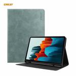 ENKAY ENK-8026 Cow Texture PU Leather + TPU Smart Case with Pen Slot for Samsung Galaxy Tab S8 / Galaxy Tab S7 11.0 T870 / T875(Green)