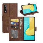 For LG Stylo 7 5G Dual-side Magnetic Buckle Horizontal Flip Leather Case with Holder & Card Slots & Wallet(Brown)