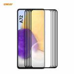 For Samsung Galaxy A72 5G / 4G 5pcs ENKAY Hat-Prince Full Glue 0.26mm 9H 2.5D Tempered Glass Full Coverage Film