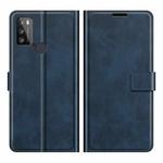Retro Calf Pattern Buckle Card Wallet Left and Right Flip Phone Holster with Bracket Function For Alcatel 1S 2021 /3L 2021(Blue)