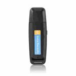 SK001 Professional Rechargeable U-Disk Portable USB Digital Audio Voice Recorder Pen Support TF Card Up to 32GB Dictaphone Flash Drive(Black)