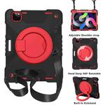 PC + Silicone Shockproof Combination Case with 360 Degree Rotating Holder & Handle & Shoulder Strap & Pen Slot For iPad Air 2022 / 2020 10.9(Black+Red)