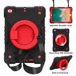 PC + Silicone Shockproof Combination Case with 360 Degree Rotating Holder & Handle & Shoulder Strap For iPad 9.7 (2017 / 2018) / Air & Air 2 / Pro 9.7(Black+Red)