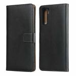 Plain Texture Cowhide Leather Horizontal Flip Case with Magnetic Clasp & Holder & Card Slots & Wallet For OPPO A91(Black)