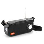 T&G TG613 TWS Solar Portable Bluetooth Speakers with LED Flashlight, Support TF Card / FM / AUX / U Disk(Black)