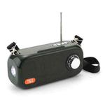 T&G TG613 TWS Solar Portable Bluetooth Speakers with LED Flashlight, Support TF Card / FM / AUX / U Disk(Dark Green)