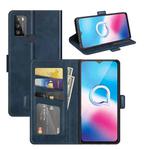 For Alcatel 1S 2021/3L 2021 Dual-side Magnetic Buckle Horizontal Flip Leather Case with Holder & Card Slots & Wallet(Dark Blue)