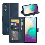 For Samsung Galaxy A02/M02 Dual-side Magnetic Buckle Horizontal Flip Leather Case with Holder & Card Slots & Wallet(Black)