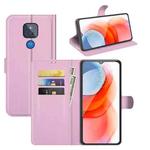 For Motorola Moto G Play(2021) Litchi Texture Horizontal Flip Protective Case with Holder & Card Slots & Wallet(Pink)