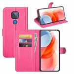 For Motorola Moto G Play(2021) Litchi Texture Horizontal Flip Protective Case with Holder & Card Slots & Wallet(Rose Red)