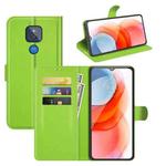 For Motorola Moto G Play(2021) Litchi Texture Horizontal Flip Protective Case with Holder & Card Slots & Wallet(Green)