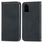 For Samsung Galaxy S20 Plus Retro Skin Feel Business Magnetic Horizontal Flip Leather Case with Holder & Card Slots & Wallet & Photo Frame(Black)