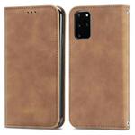 For Samsung Galaxy S20 Plus Retro Skin Feel Business Magnetic Horizontal Flip Leather Case with Holder & Card Slots & Wallet & Photo Frame(Brown)