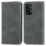 For Samsung Galaxy A52 5G / 4G Retro Skin Feel Business Magnetic Horizontal Flip Leather Case with Holder & Card Slots & Wallet & Photo Frame(Grey)