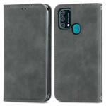 For Samsung Galaxy M21s/F41/M31 Retro Skin Feel Business Magnetic Horizontal Flip Leather Case with Holder & Card Slots & Wallet & Photo Frame(Grey)