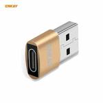 ENKAY ENK-AT105 USB Male to USB-C / Type-C Female Aluminium Alloy Adapter Converter, Support Quick Charging & Data Transmission(Gold)