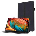 For Lenovo Tab P11 PU Leather Two Fold Bracket Style Flat Anti Falling Cover Protective Shell  With Business Card Holder(Black)