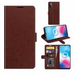 For Alcatel 1S 2021/3L 2021 R64 Texture Single Horizontal Flip Protective Case with Holder & Card Slots & Wallet& Photo Frame(Brown)