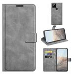For Google Pixel 5A Retro Calf Pattern Buckle Horizontal Flip Leather Case with Holder & Card Slots & Wallet(Gray)