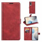 For vivo X60 Retro Calf Pattern Buckle Horizontal Flip Leather Case with Holder & Card Slots & Wallet(Red)